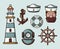 Variety of nautical elements set
