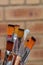 A variety of paint brushes