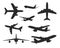 Variety of planes silhouette set