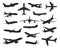 Variety of planes silhouette set