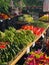 Variety of produce at a local farmer`s market