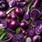 Variety of purple vegetables - ai generated image