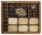 Variety of rice grains in vintage drawer
