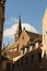 Variety of rooftops in the european city of Bruges, Belgium