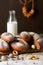 Variety of rye bread on a wooden background with