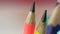 Variety of sharpened color pencils macro view, stationery collection