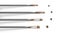 Variety of sizes of slotted screwdrivers. Set tip, objects close-up. Vector illustration