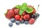 Variety of soft fruits, strawberries, raspberries,