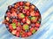 Variety of soft fruits, strawberries, raspberries, cherries, blueberries, currants