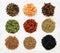 Variety of spices isolated