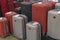 A variety of suitcases in the store