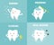 Variety of tooth illustration set