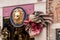 Variety of traditional Venezian masks in Venice, Italy