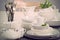 Variety of white dinnerware