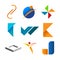 Various Abstract Corporate Symbol Shape Symbol Set