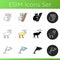 Various animals icons set