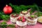 Various arts of tiramisu as a dessert for Christmas dinner.