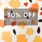 Various autumnal leaves, sale concept