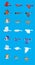 Various Bird Flying Sequence Cute Cartoon Vector Illustration Set 3