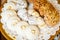 Various biscuits on a plate in a bakery