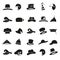 Various black hats icons vector set
