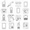 Various black phone symbols and outline icons set eps10