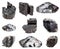 Various black Tourmaline Schorl gemstones