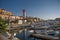 Various boats and yachts moored at the marina in Los Cabos, Baja California