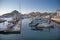 Various boats and yachts moored at the marina in Los Cabos, Baja California