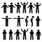 Various Body Gestures Hand Signals Human Man People Stick Figure Stickman Pictogram Icons