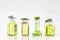 Various Bottle of essential oils and essences of fresh plants