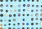 Various buttons arranged on blue background