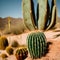 Various Cacti desert scene
