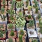 Various of cactus in small pot are arranged in orderly