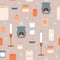 Various Candles seamless pattern. Different shapes and sizes