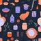 Various Candles seamless pattern. Different shapes and sizes