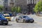 Various cars on Tverskaya street in Moscow city