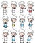 Various Cartoon Chef Poses - Set of Concepts Vector illustrations