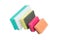 Various cleaning sponges on a light background