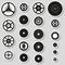 Various cogwheels parts of watch movement stickers