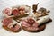 Various cold cuts of sliced pork