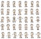 Various Collection of Carpenter Character Poses - Set of Concepts Vector illustrations