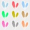 Various color feathers symbols stickers set