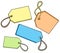 Various color tags for sale