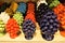 Various colored porcelain pine cones to promote the region Sicily in Italy