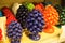Various colored porcelain pine cones to promote the region Sicily in Italy