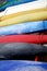 Various colorful canoes