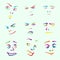 Various colorful drawn faces