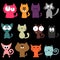 Various colorful funny cats