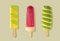 various colorful popsicles